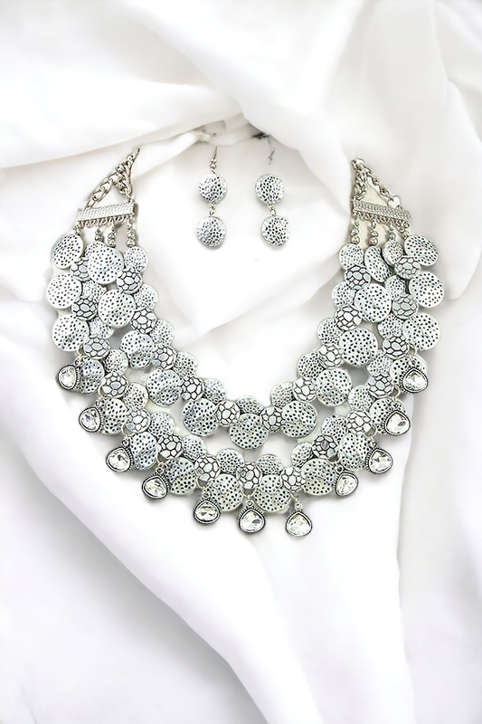 HAMMERED ETCHED COIN NECKLACE SET SweetShine23