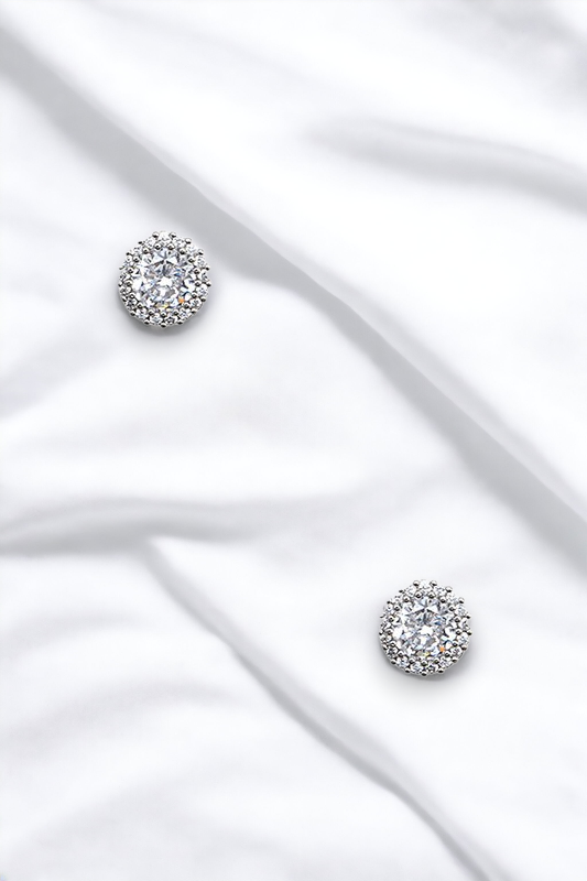 ROUND CZ STONE EARRING