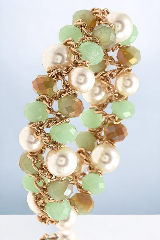 PEARL CLUSTER BEADED BRACELET