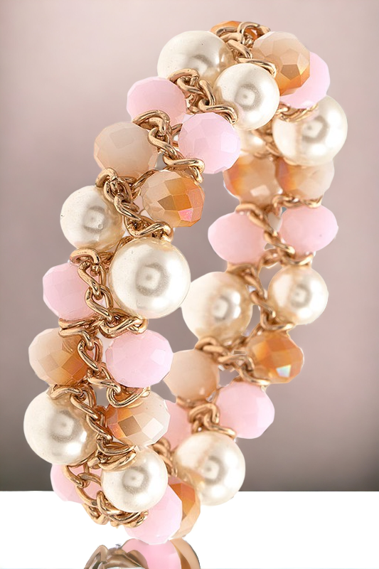 PEARL CLUSTER BEADED BRACELET