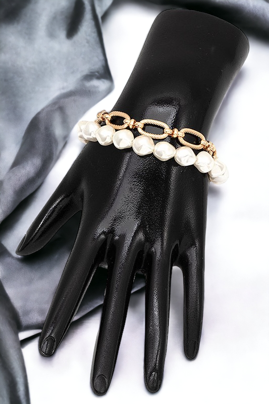 PEARL & CHAIN LINK BRACELET