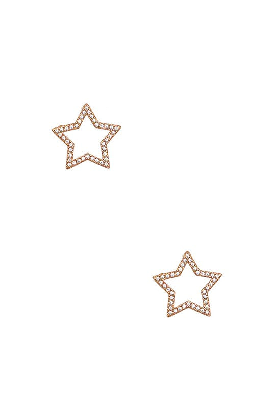 CZ STONE STAR EARRING