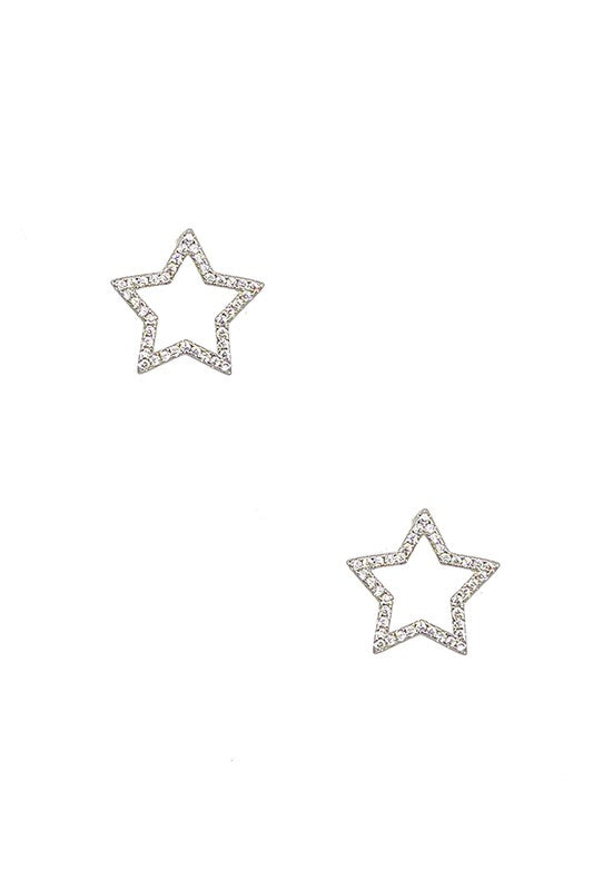 CZ STONE STAR EARRING