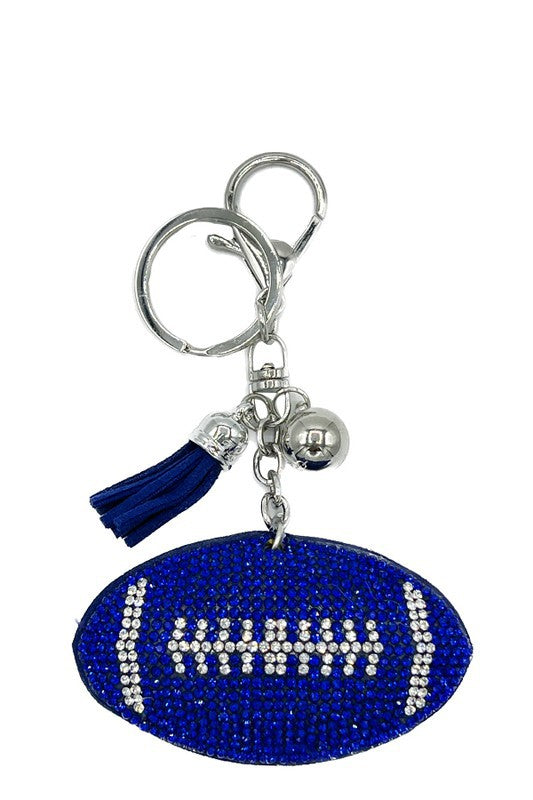 RHINESTONE FOOTBALL KEYCHAIN