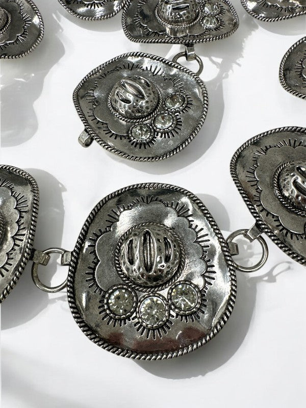 Western Link Cowboy Hat Crystal Belt