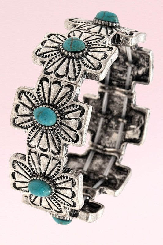 Gem Etched Stretch Bracelet