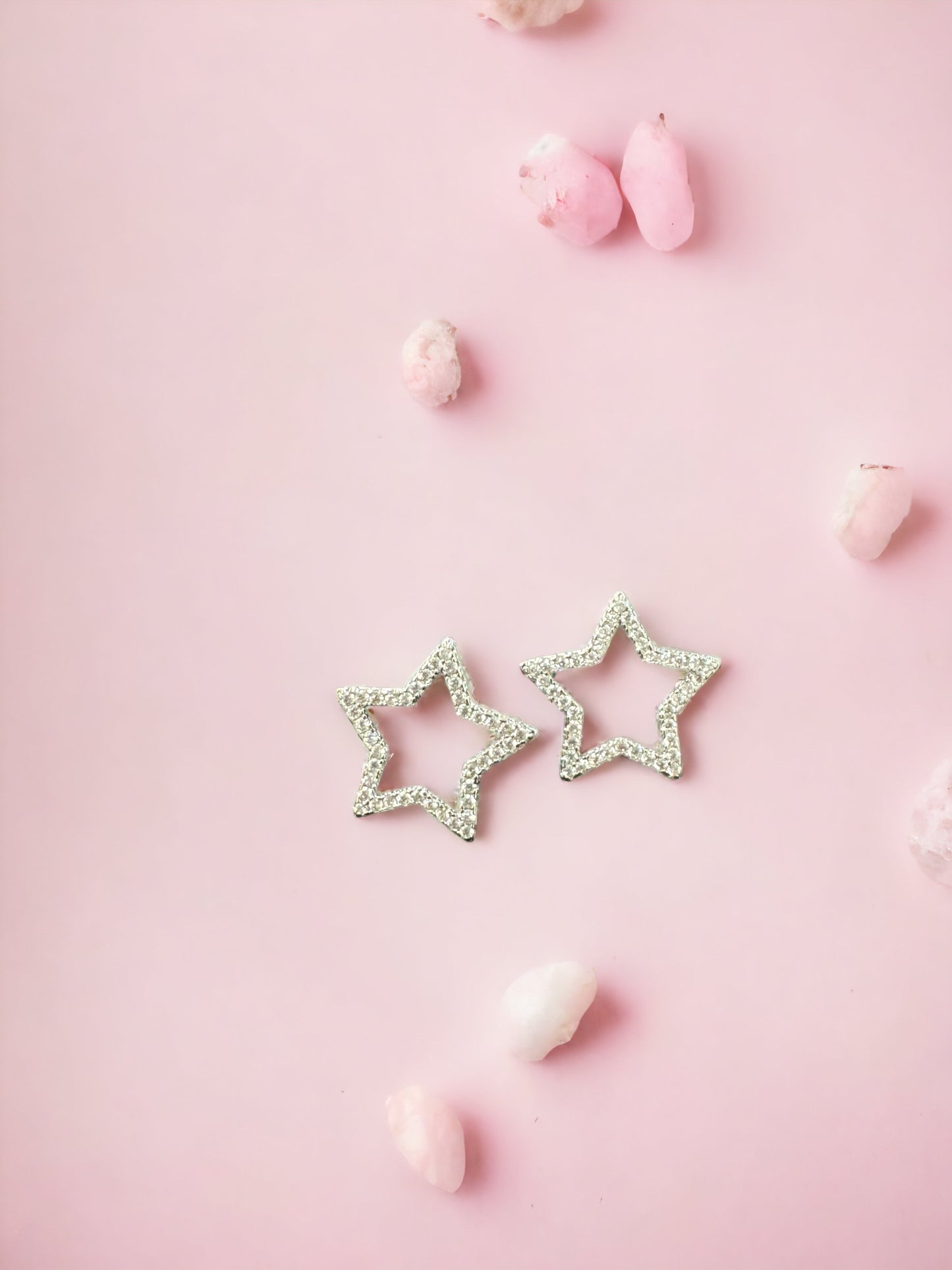 CZ STONE STAR EARRING