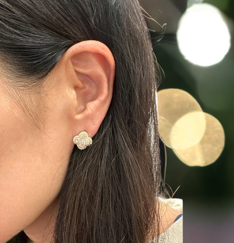 CUBIC ZIRCONIA CLOVER EARRING