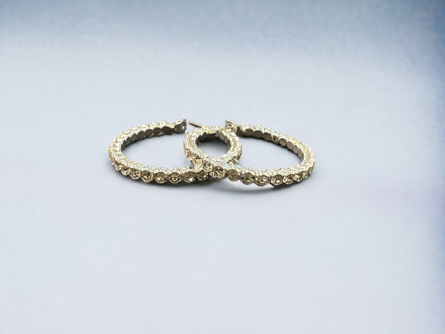 RHINESTONE HOOP EARRING