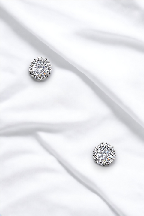 ROUND CZ STONE EARRING