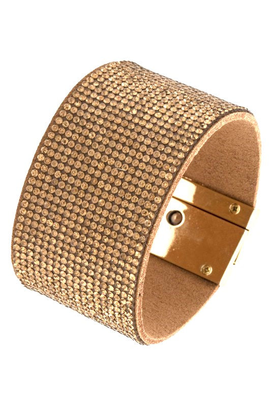 RHINESTONE BAND BUCKLE BRACELET