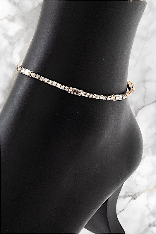 Rhinestone Pave Slider Anklet