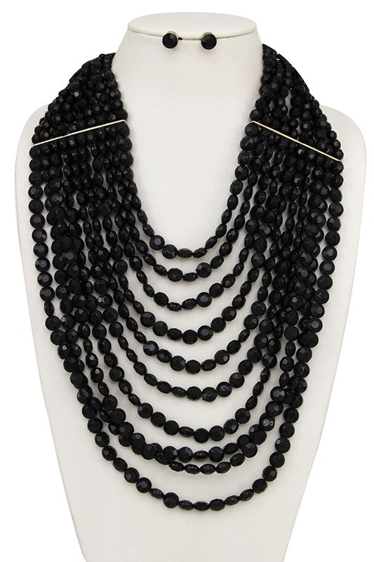 MULTI BEAD LAYERS NECKLACE SET