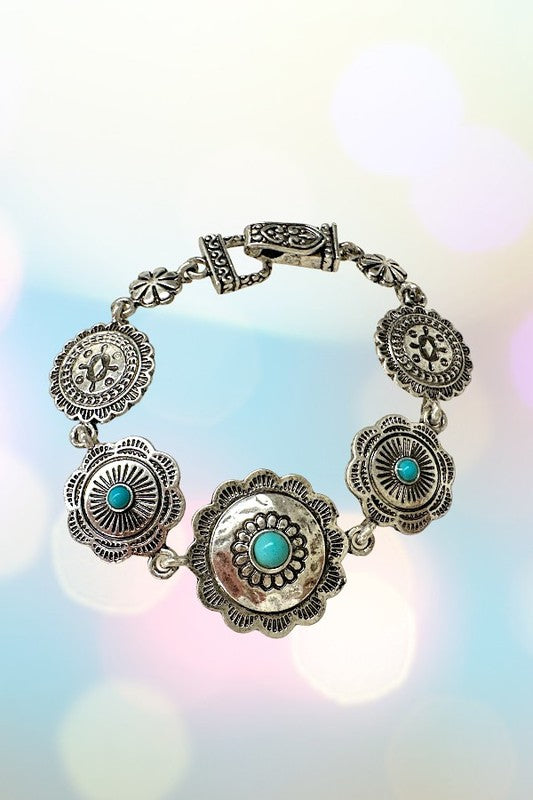 Western Round Concho TQ Magnetic Bracelet