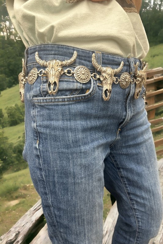 WESTEN STEERHEAD CONCHO MIX BELT