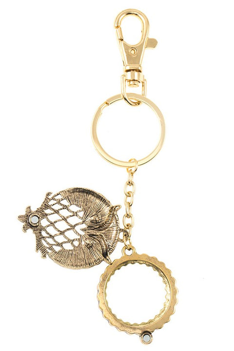 MAGNIFYING OWL KEYCHAIN