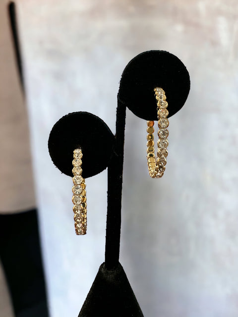 RHINESTONE HOOP EARRING