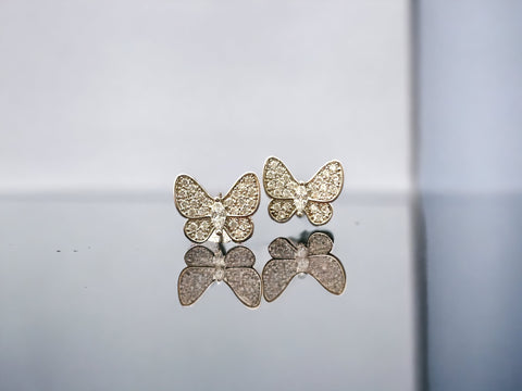 CZ BUTTERFLY POST EARRING