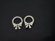 CZ STONE BOW ACCENT EARRING