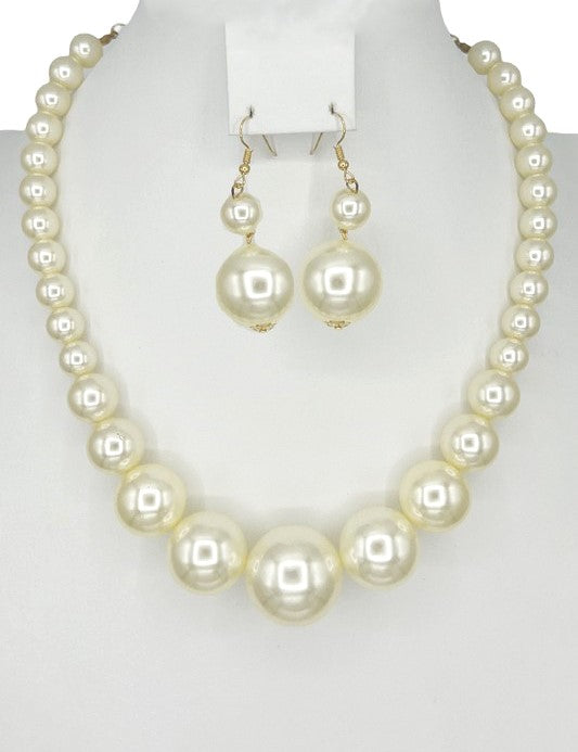 Pearl Bead Necklace Set