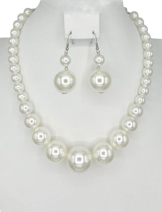 Pearl Bead Necklace Set