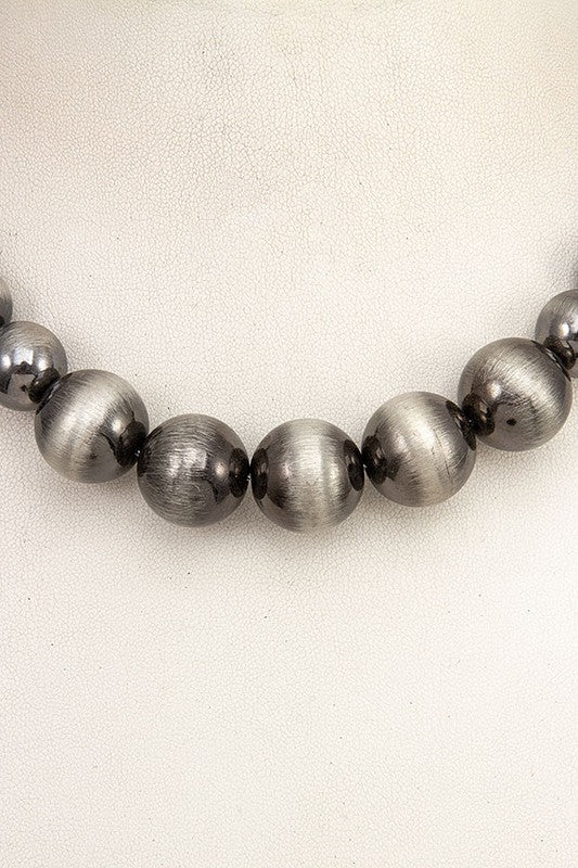 CHUNKY BALL BEAD COLLAR NECKLACE SET