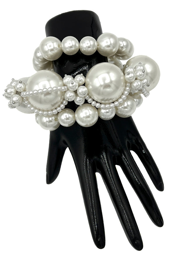 Chunky Pearl Mix Statement Bracelet