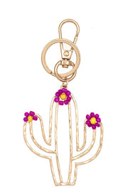FLORAL CACTUS KEYCHAIN