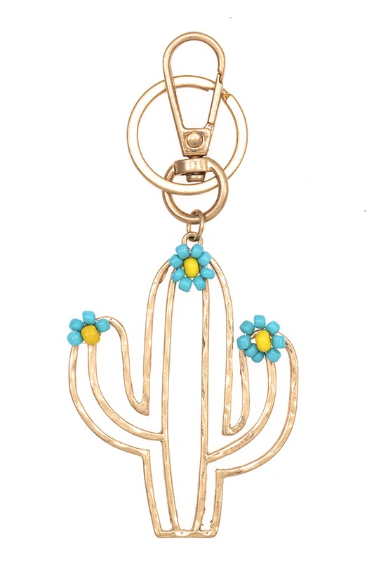 FLORAL CACTUS KEYCHAIN