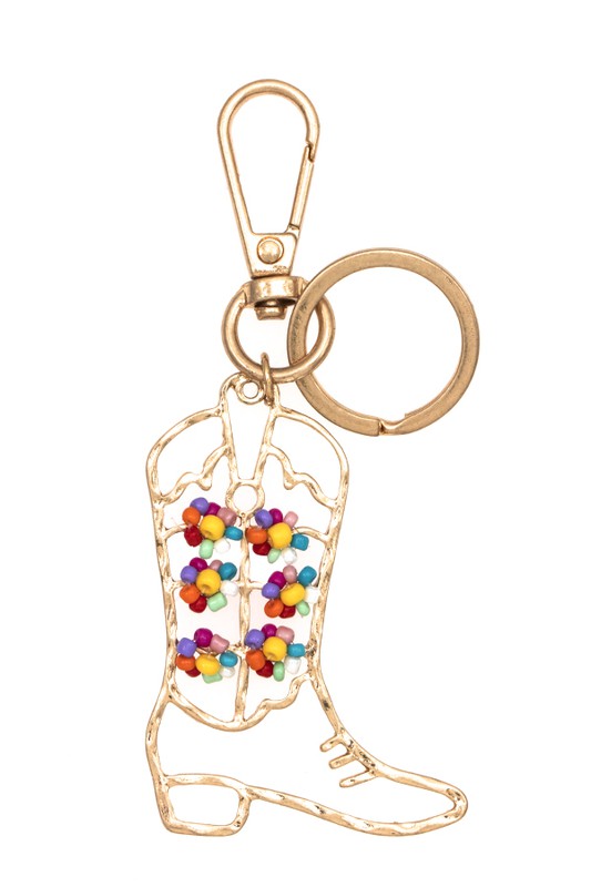 FLORAL COWBOY BOOT KEYCHAIN