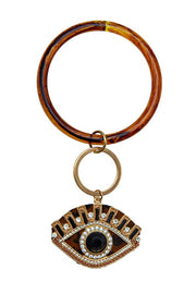 Evil Eye Charm Acetate Ring Bracelet Keychain
