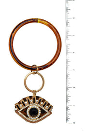Evil Eye Charm Acetate Ring Bracelet Keychain